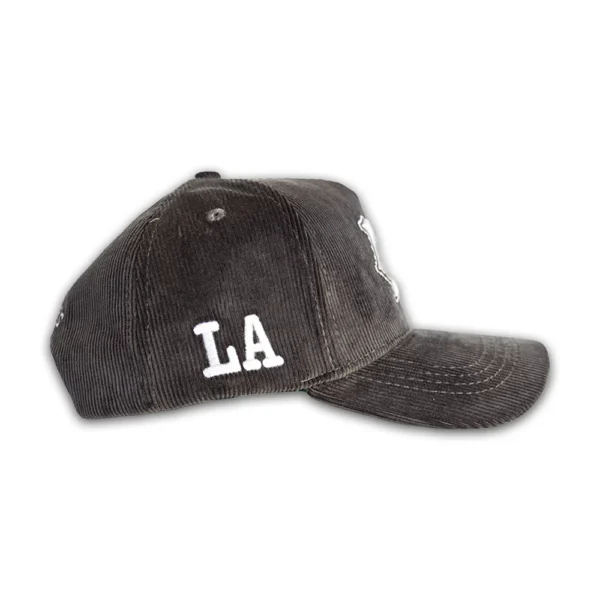 LA Corduroy Hat - Grey - Right Side