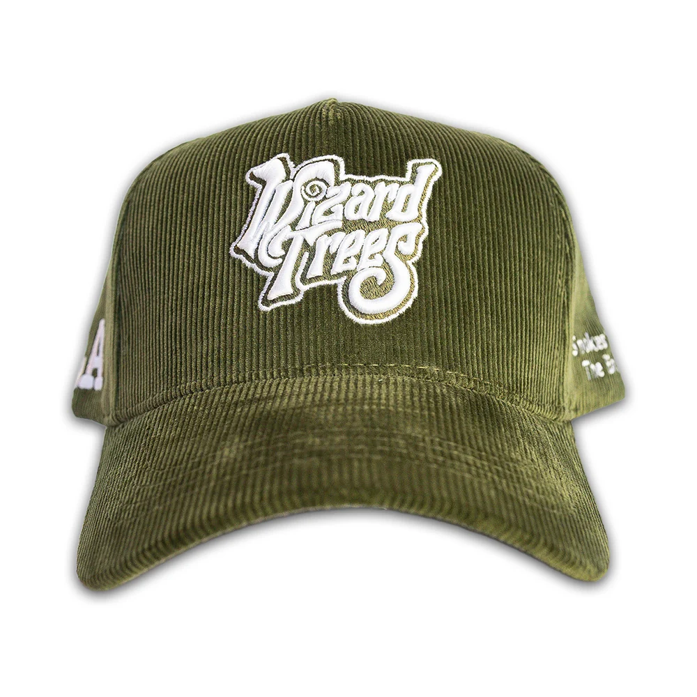LA Corduroy Hat - Olive Green - Front