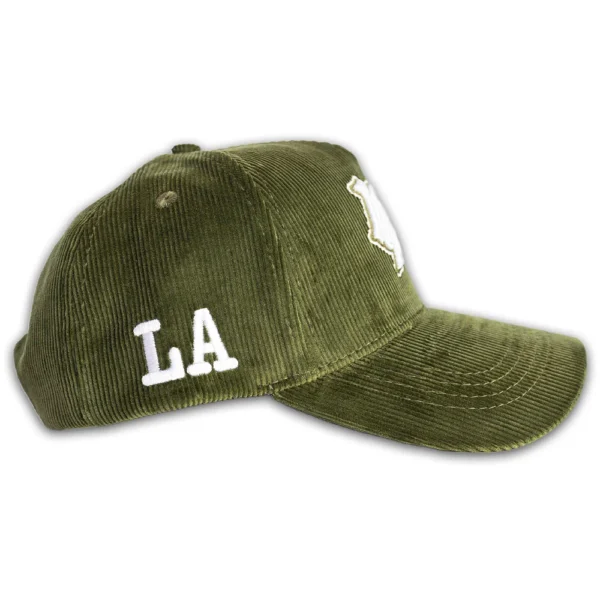 LA Corduroy Hat - Olive Green - Right Side