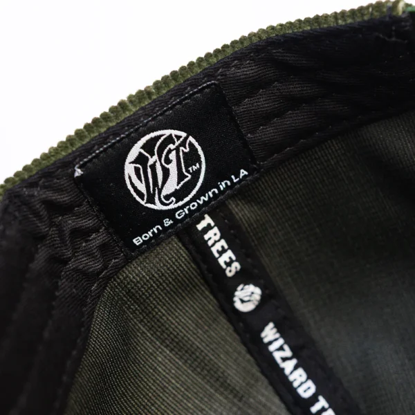 LA Corduroy Hat - Olive Green - Tag Detail